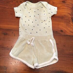 Easy peasy gender neutral onesie short set size 3 months